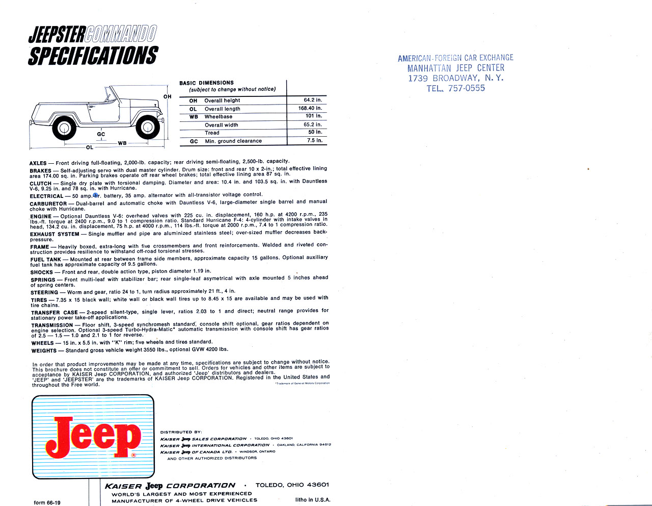 1966 Jeep Jeepster Commando Brochure Page 10